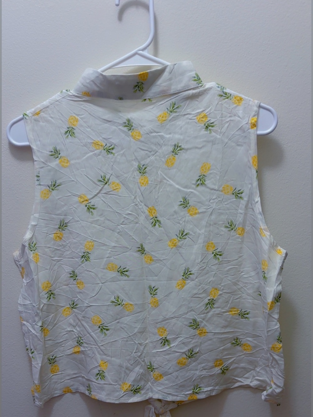 Love Notes White Pineapple Print Tie-Front Camisole - Picture 3 of 3